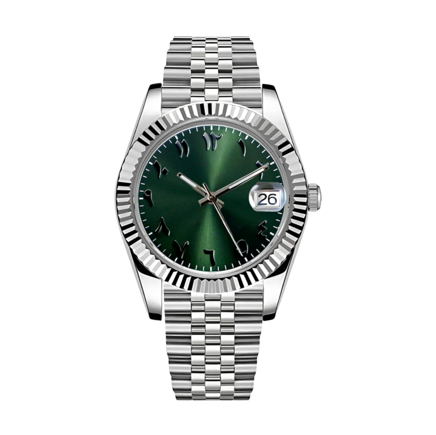 GREEN Arabic Dial Steel Automatic – Seikmod Lux Edition | Sapphire Crystal | 316L Steel