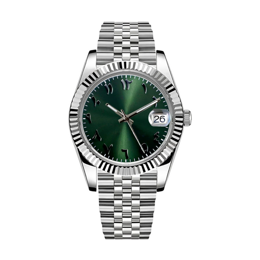 GREEN Arabic Dial Steel Automatic – Seikmod Lux Edition | Sapphire Crystal | 316L Steel