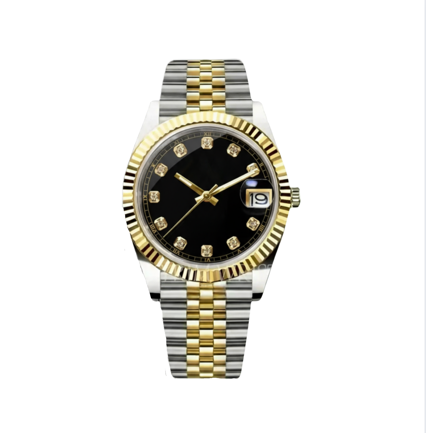 GOLD-BLACK Diamond Dial Steel Automatic – Seikmod Lux Edition | Sapphire Crystal | 316L Steel