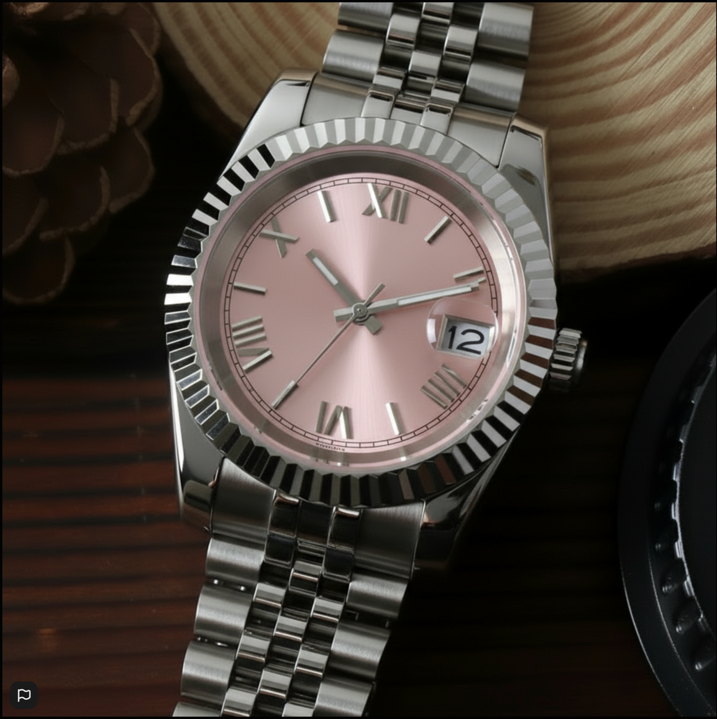 PINK Roman Dial Steel Automatic – SEIKMOD LUX Edition