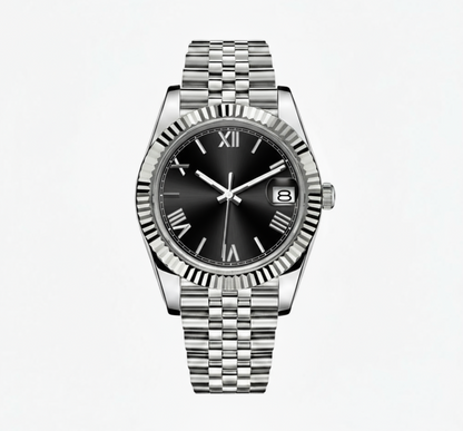 BLACK Roman Dial Steel Automatic – SEIKMOD LUX Edition