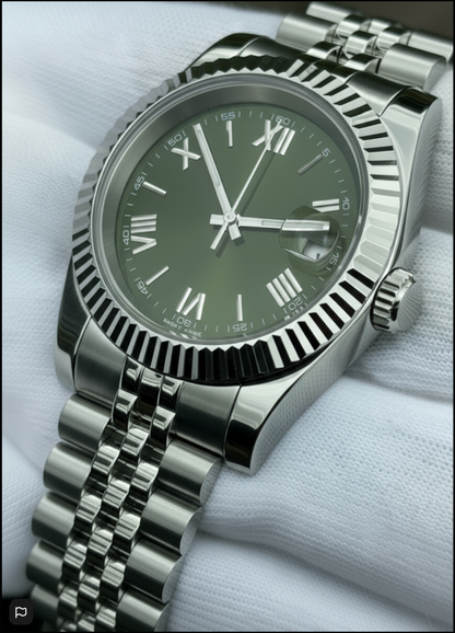 OLIVE Roman Dial Steel Automatic – SEIKMOD LUX Edition