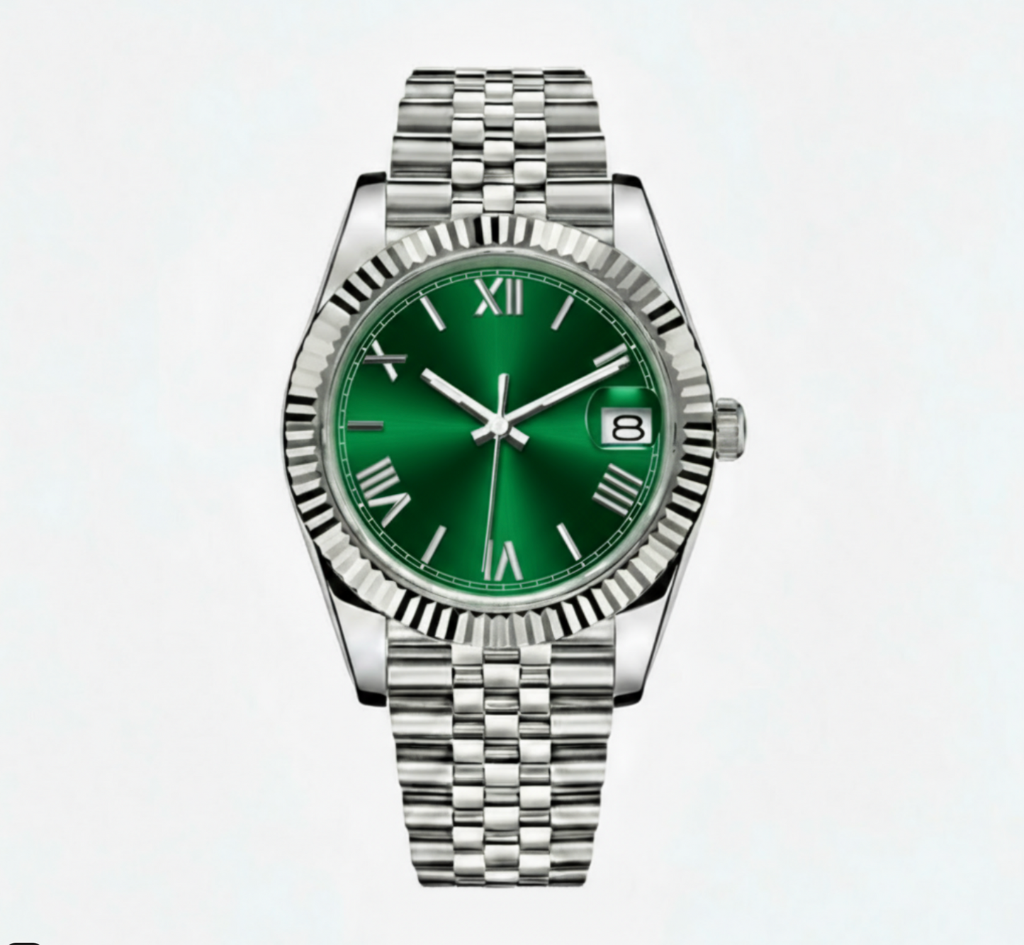 GREEN Roman Dial Steel Automatic – SEIKMOD LUX Edition