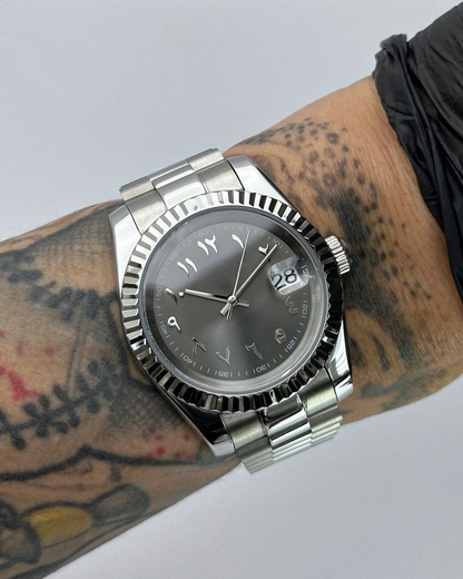 GREY Arabic Dial Steel Automatic – Seikmod Lux Edition | Sapphire Crystal | 316L Steel