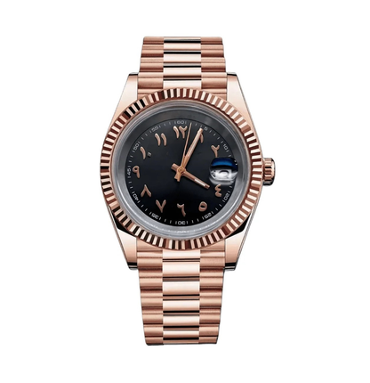BLACK Arabic Dial RoseGold Automatic – Seikmod Lux Edition | Sapphire Crystal | 316L Steel