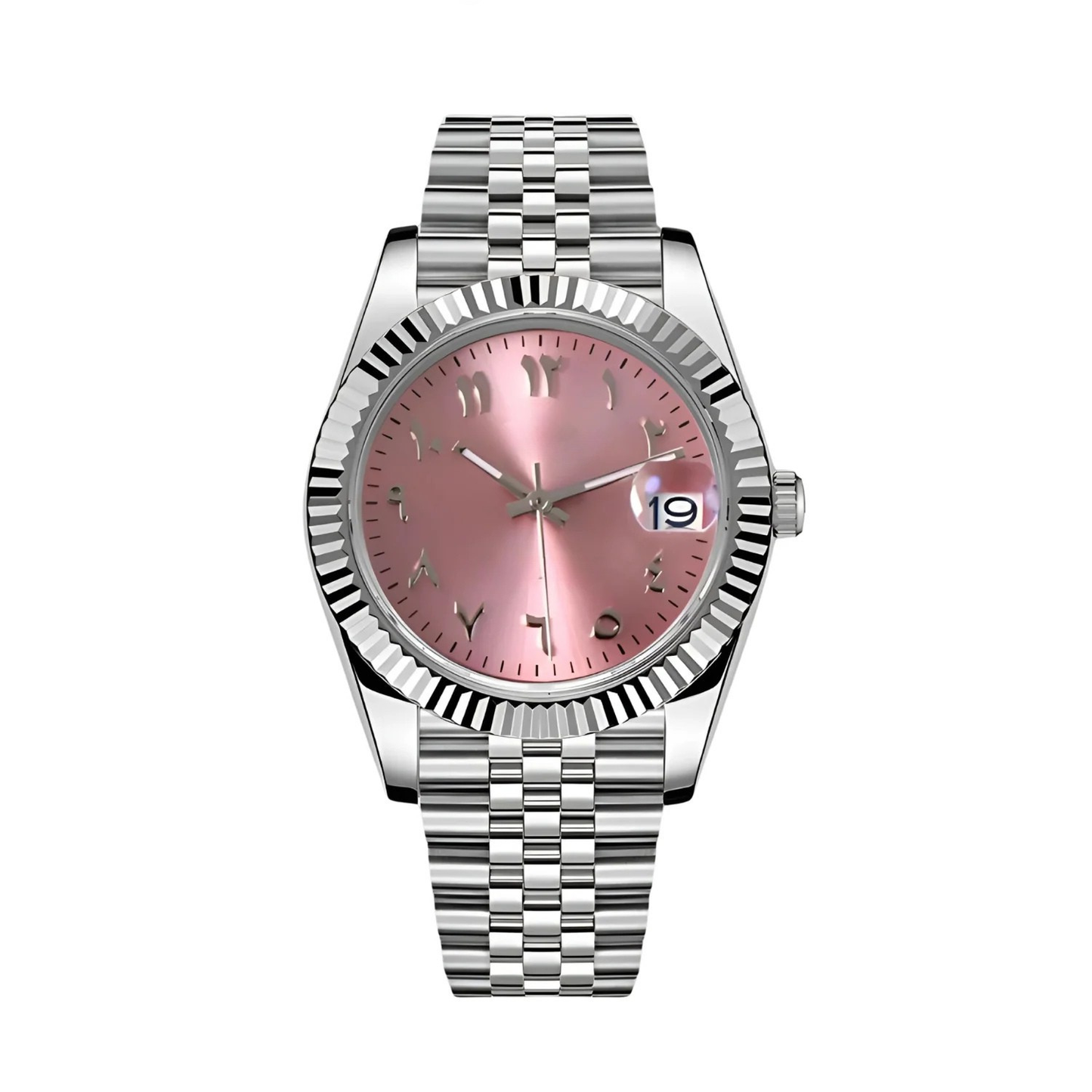 PINK Arabic Dial Steel Automatic – Seikmod Lux Edition | Sapphire Crystal | 316L Steel