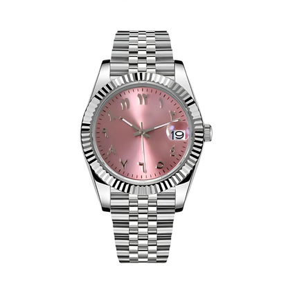 PINK Arabic Dial Steel Automatic – Seikmod Lux Edition | Sapphire Crystal | 316L Steel