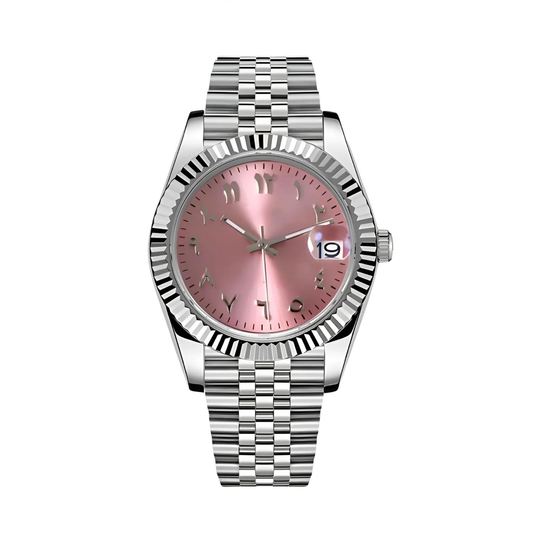 PINK Arabic Dial Steel Automatic – Seikmod Lux Edition | Sapphire Crystal | 316L Steel