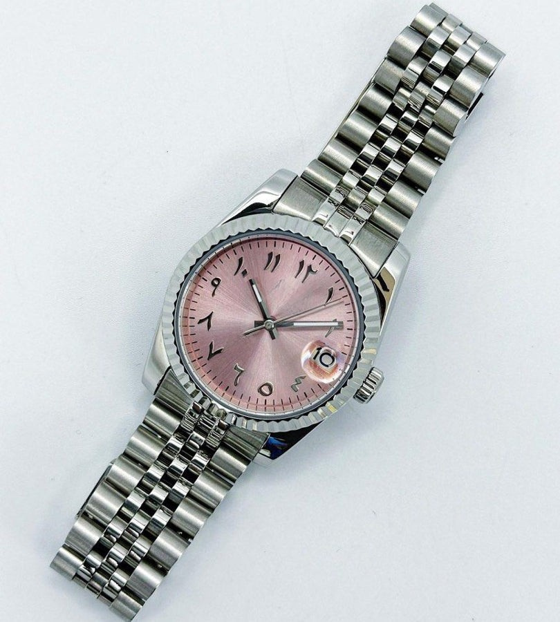 PINK Arabic Dial Steel Automatic – Seikmod Lux Edition | Sapphire Crystal | 316L Steel