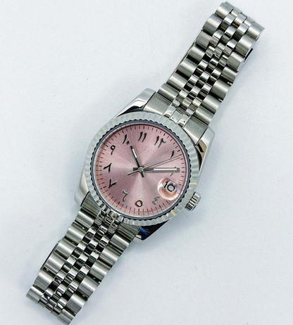 PINK Arabic Dial Steel Automatic – Seikmod Lux Edition | Sapphire Crystal | 316L Steel