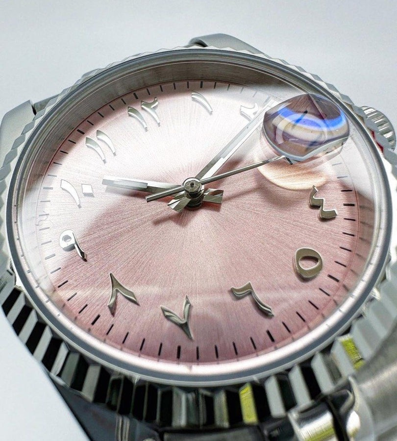 PINK Arabic Dial Steel Automatic – Seikmod Lux Edition | Sapphire Crystal | 316L Steel