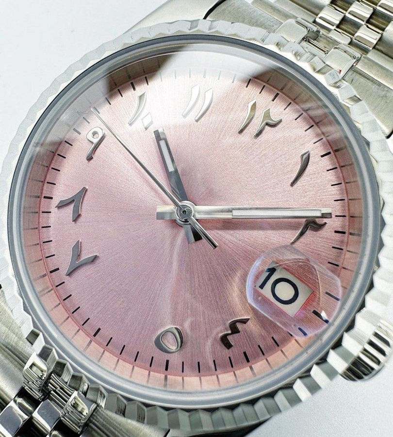 PINK Arabic Dial Steel Automatic – Seikmod Lux Edition | Sapphire Crystal | 316L Steel