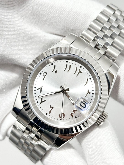 WHITE Arabic Dial Steel Automatic – Seikmod Lux Edition | Sapphire Crystal | 316L Steel