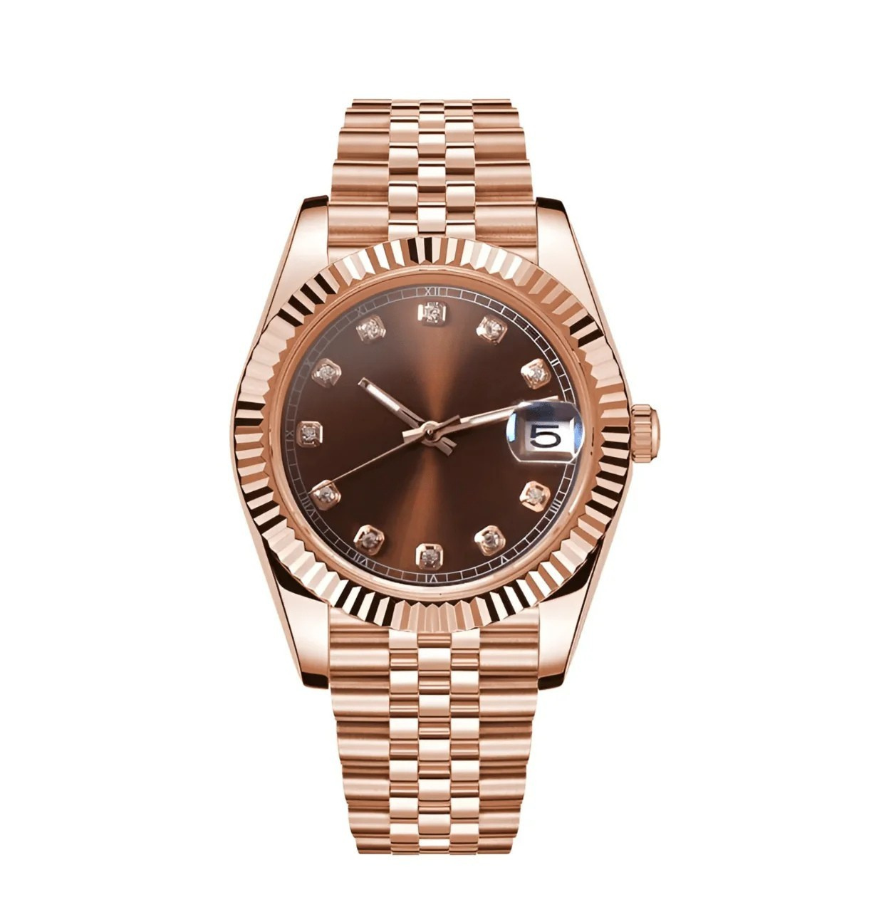 BROWN Diamond Dial RoseGold Automatic – Seikmod Lux Edition | Sapphire Crystal | 316L Steel
