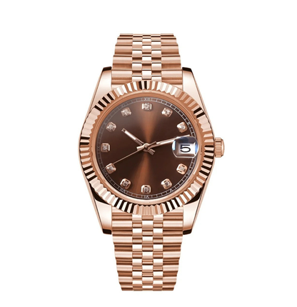 BROWN Diamond Dial RoseGold Automatic – Seikmod Lux Edition | Sapphire Crystal | 316L Steel