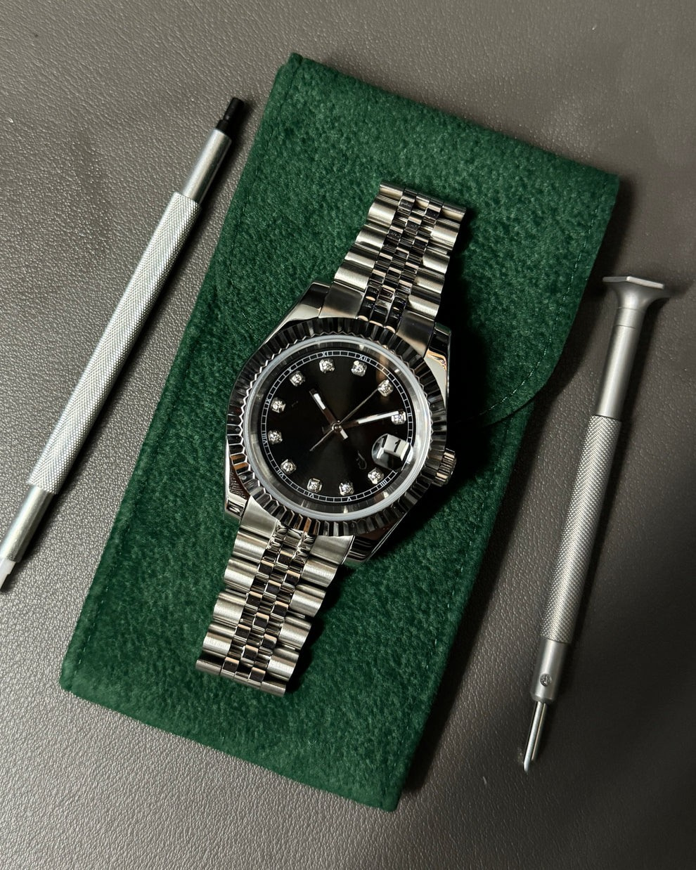 BLACK Diamond Dial Steel Automatic – Seikmod Lux Edition | Sapphire Crystal | 316L Steel