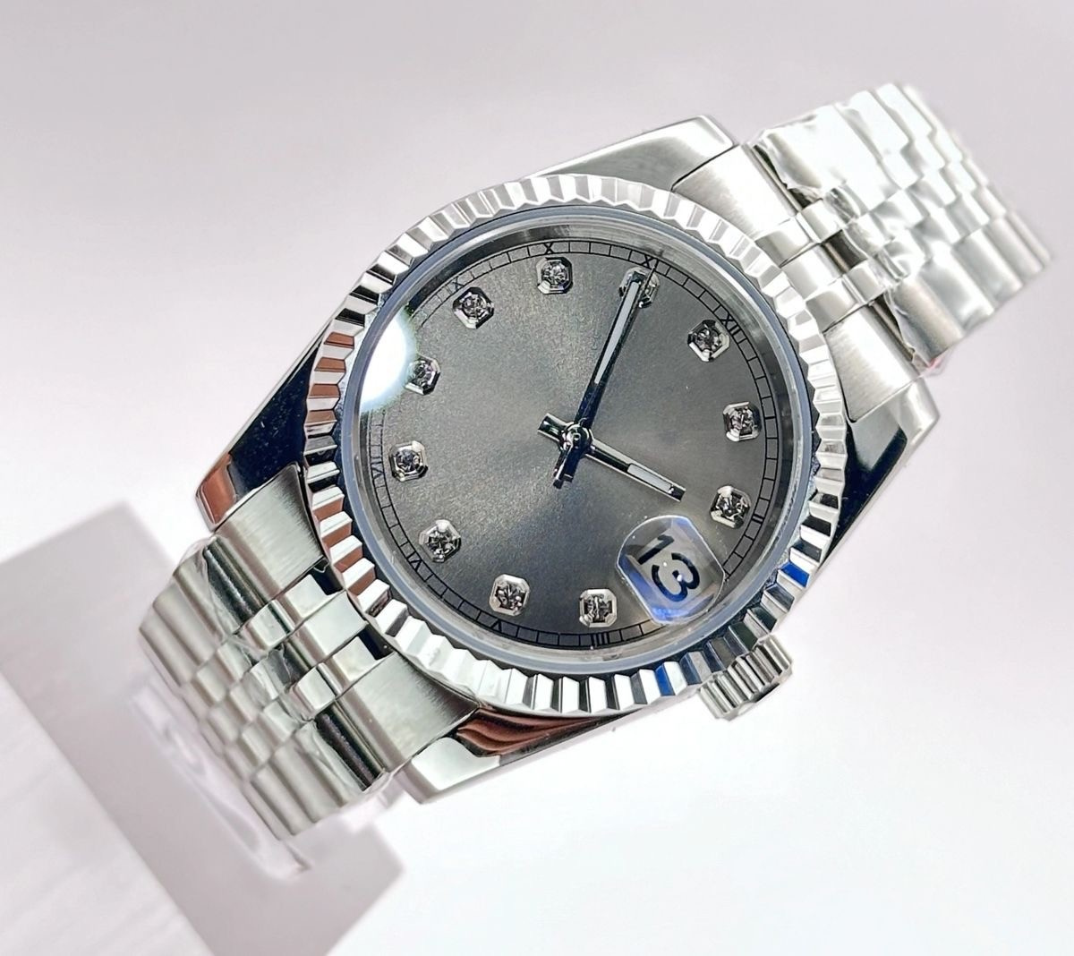 GREY Diamond Dial Steel Automatic – Seikmod Lux Edition | Sapphire Crystal | 316L Steel