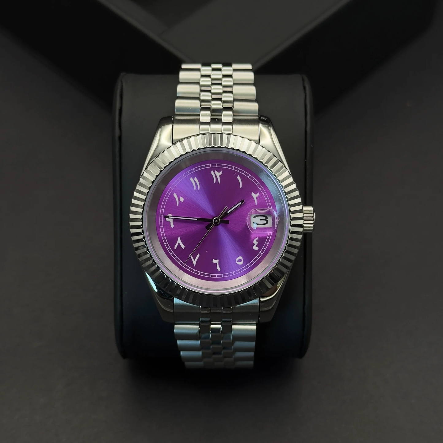 PURPLE Arabic Dial Steel Automatic – Seikmod Lux Edition | Sapphire Crystal | 316L Steel