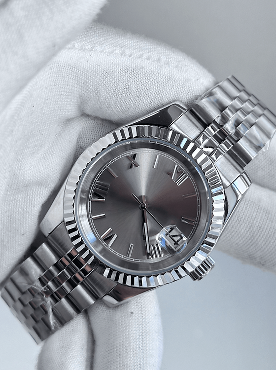 GREY Roman Dial Steel Automatic – SEIKMOD LUX Edition