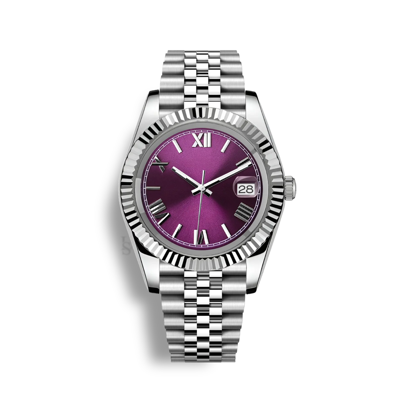 BRIGHT PURPLE Roman Dial Steel Automatic – SEIKMOD LUX Edition