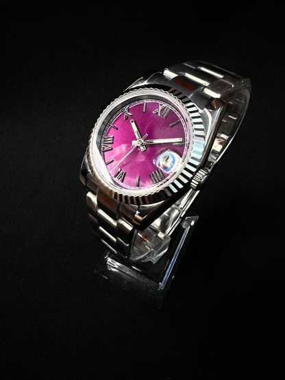 BRIGHT PURPLE Roman Dial Steel Automatic – SEIKMOD LUX Edition