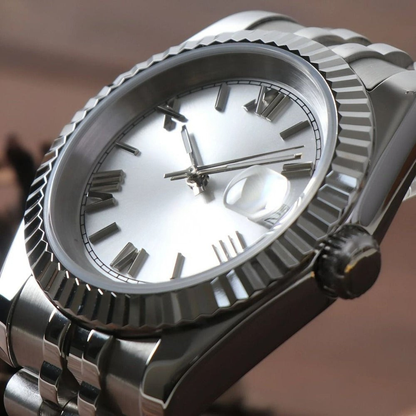 STEEL WHITE Roman Dial Steel Automatic – SEIKMOD LUX Edition