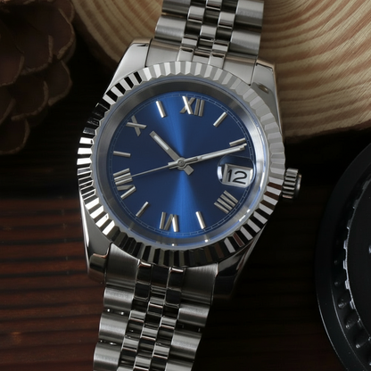 BLUE Roman Dial Steel Automatic – SEIKMOD LUX Edition