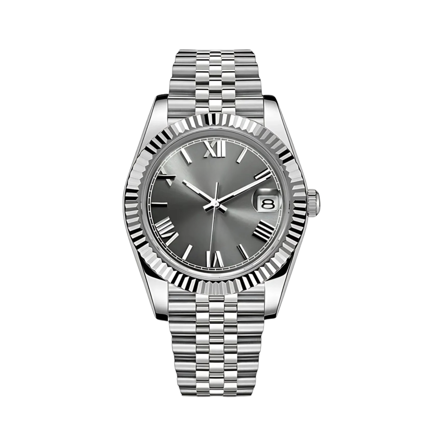 GREY Roman Dial Steel Automatic – SEIKMOD LUX Edition