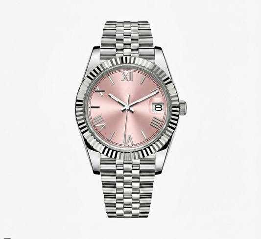 PINK Roman Dial Steel Automatic – SEIKMOD LUX Edition