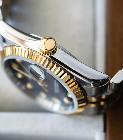 GOLD-BLACK Diamond Dial Steel Automatic – Seikmod Lux Edition | Sapphire Crystal | 316L Steel