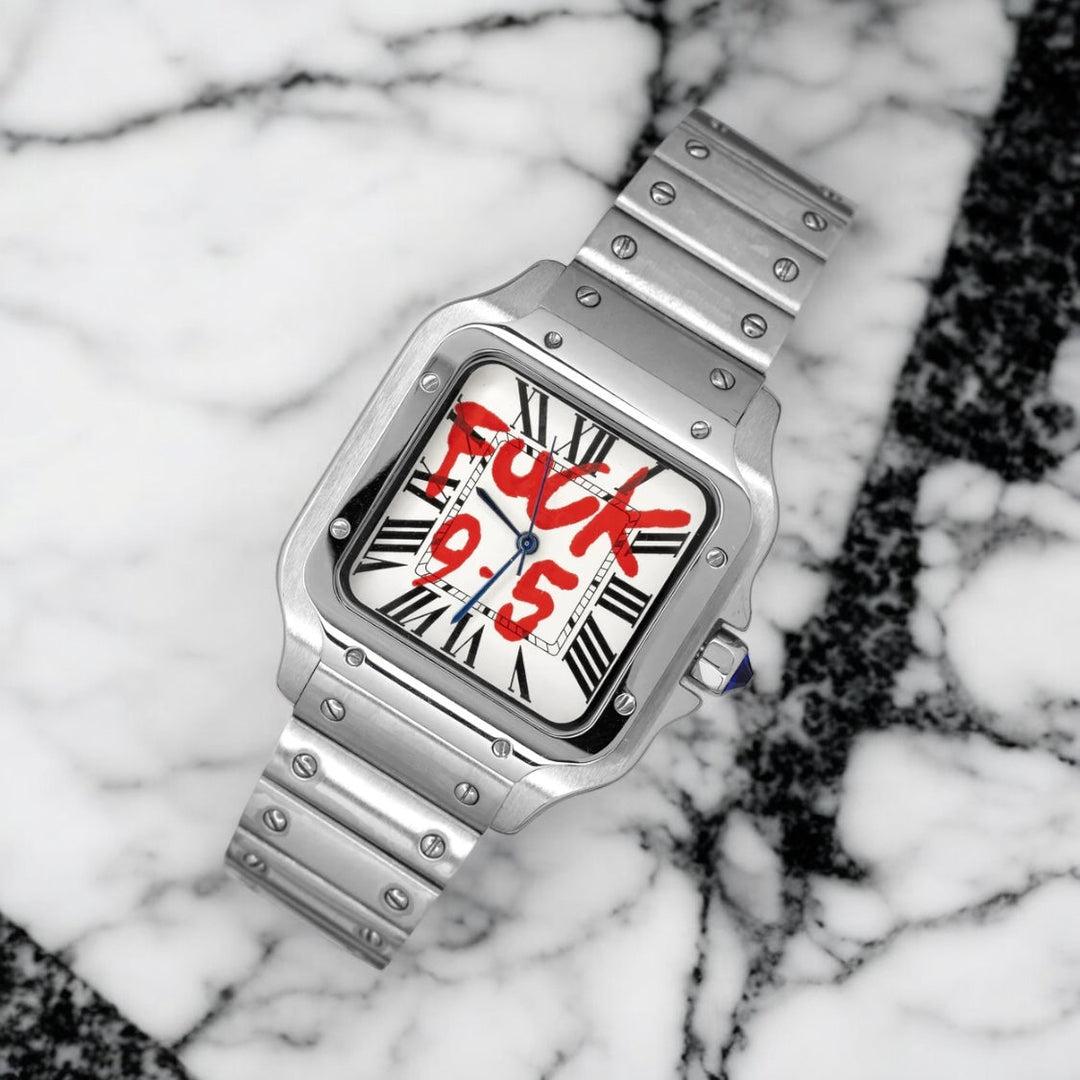 Seikmod Square Silver Roman Dial | NH35 Aut | Sapphire | 316L Steel / "fck 9-5"