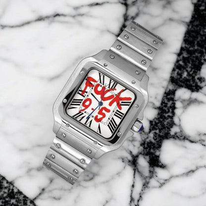 Seikmod Square Silver Roman Dial | NH35 Aut | Sapphire | 316L Steel / "fck 9-5"