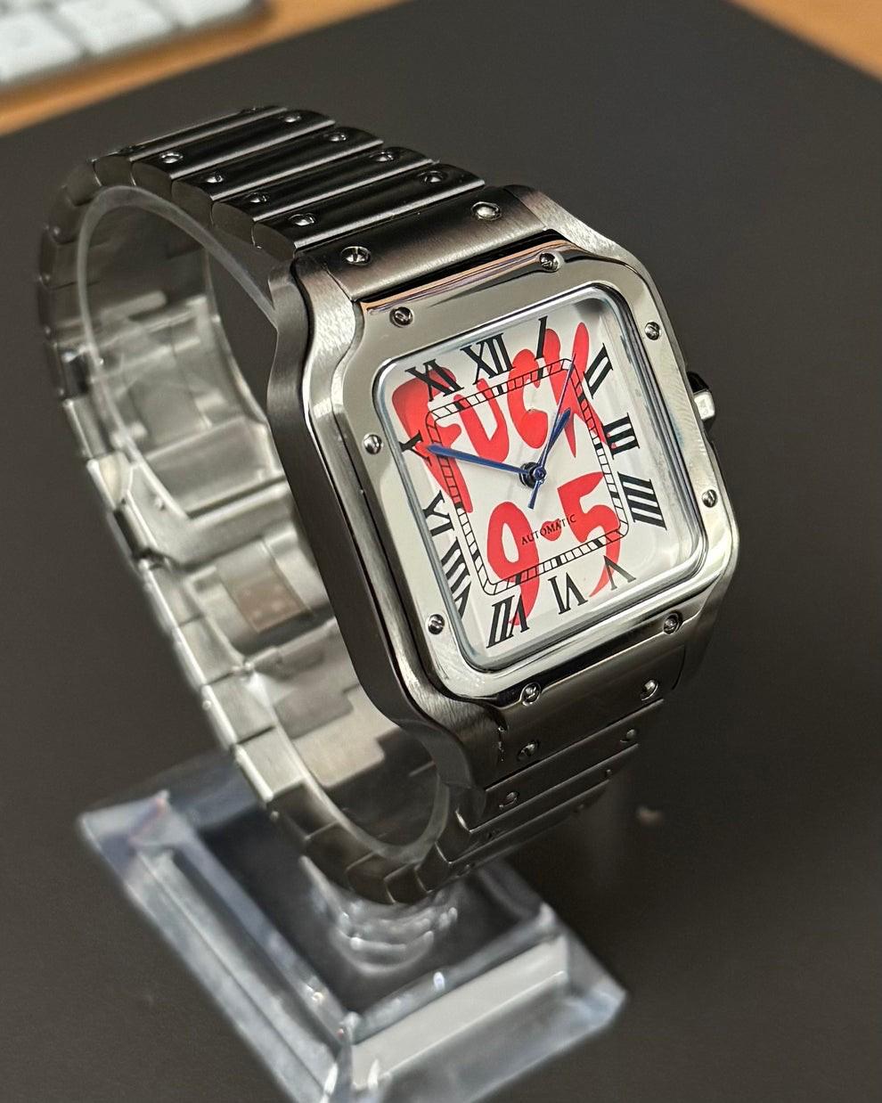 Seikmod Square Silver Roman Dial | NH35 Aut | Sapphire | 316L Steel / "fck 9-5"